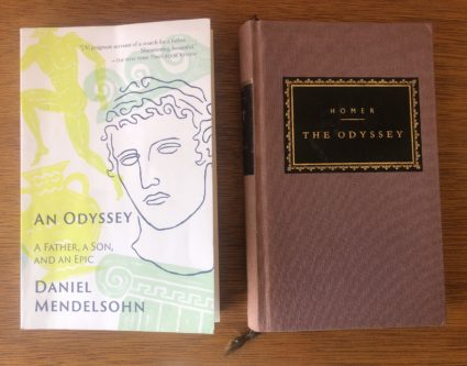 Daniel Mendelsohn's "An Odyssey" (2017) alongside Homer's "Odyssey," published more than 2,800 years ago. Photo credit: Elizabeth Flock