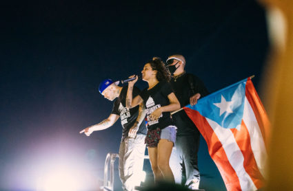 Puerto Rican musicians iLe, her brother Resident and Bad Bunny are performing during protests in Puerto Rico. Photo credit: Alejandro Pedrosa