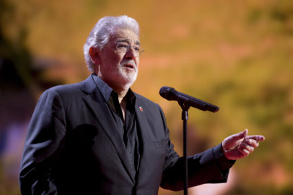 Spanish tenor Placido Domingo sings during the "Ein Herz fuer Kinder" (A Heart for Children) TV charity telethon in Berlin, December 15, 2012. Photo by Axel Schmidt/Reuters