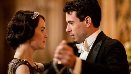 Michelle Dockery, who plays Lady Mary Crawley in "Downton Abbey" and is pictured here with Tom Cullen who plays Lord Gillingham, received a nomination as best actress in a drama series. Photo courtesy of PBS' Masterpiece
