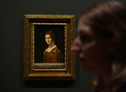 The lady in Leonardo da Vinci's "La Belle Ferronniere," perhaps second only to the "Mona Lisa," carries a trademark inscrutable expression. Photo by Joshua Barajas/PBS NewsHour