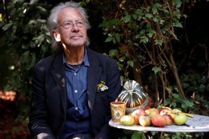 Austrian author Peter Handke is pictured at his house, following the announcement he won the 2019 Nobel Prize in Literature, in Chaville, near Paris, France October 10, 2019. Photo by Christian Hartmann/Reuters