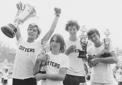 Dennis Christopher as Dave, Jackie Earle Haley as Moocher, Daniel Stern as Cyril and Dennis Quaid as Mike in the 1979 film Breaking Away. (Photo by John Springer Collection/CORBIS/Corbis via Getty Images)