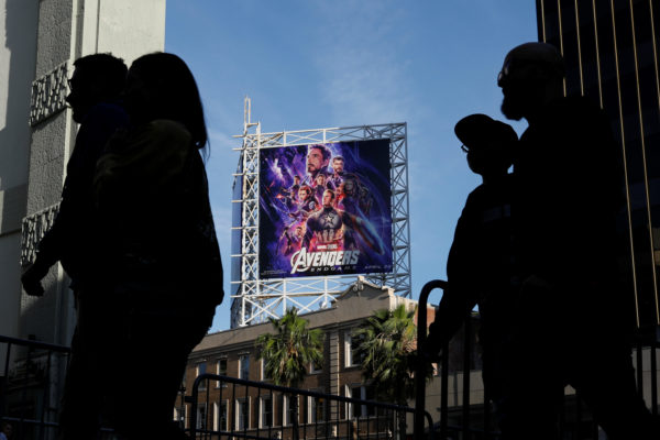 Avengers fans arrive at the TCL Chinese Theatre in Hollywood to attend the opening screening of "Avengers: Endgame" in Los Angeles, California, April 25, 2019. Photo by Mike Blake/Reuters