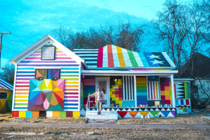 "Rainbow Embassy" (2019) by Okuda San Miguel. Photo courtesy of Ink and Movement