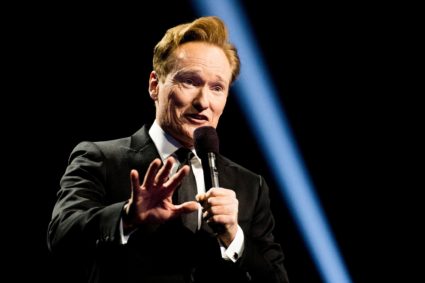 Host Conan O'Brien on stage during the 2016 Nobel Peace Prize Concert at in Oslo, Norway. Photo by Jon Olav Nesvold/NTB Scanpix via Reuters