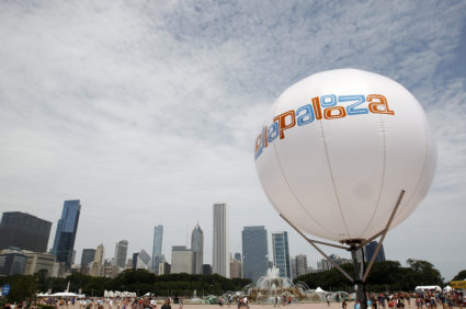 A general view shows the site of the Lollapalooza music festival in Grant Park in Chicago