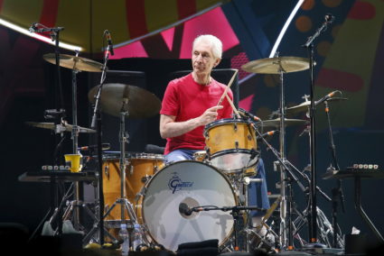FILE PHOTO: Charlie Watts of British veteran rockers The Rolling Stones performs with his band members Mick Jagger, Keith ...