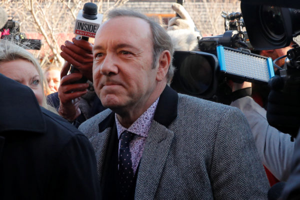 FILE PHOTO: Actor Kevin Spacey arrives to face a sexual assault charge at Nantucket District Court in Nantucket, Massachusetts, on January 7, 2019. Photo by Brian Snyder/Reuters