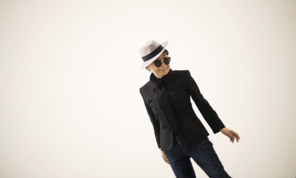 Artist Yoko Ono smiles during the presentation of Half A Wind Show: A Retrospective, at the Guggenheim Museum in Bilbao