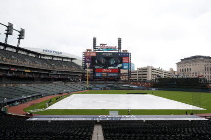 FILE PHOTO: Detroit's Comerica Park during a weather delay