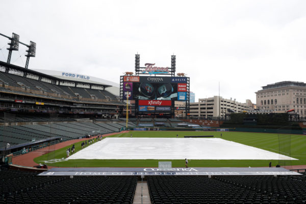 FILE PHOTO: Detroit's Comerica Park during a weather delay