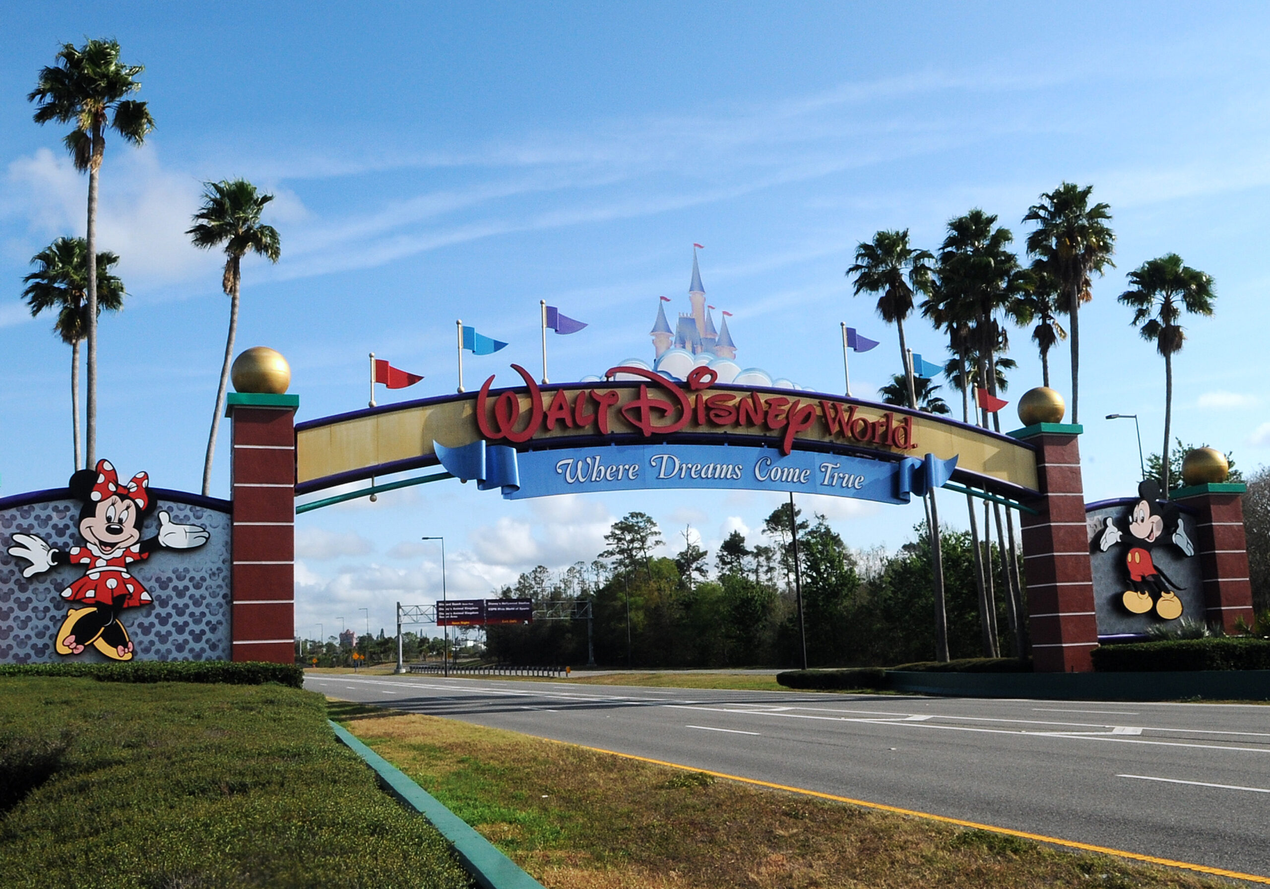 The entrance to Disney World on March 16, 2020. Photo by Paul Hennessy/SOPA Images/LightRocket via Getty Images