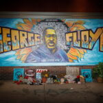 A view of the George Floyd mural at 38th Street and Chicago Avenue a day before opening statements in the trial of former ...