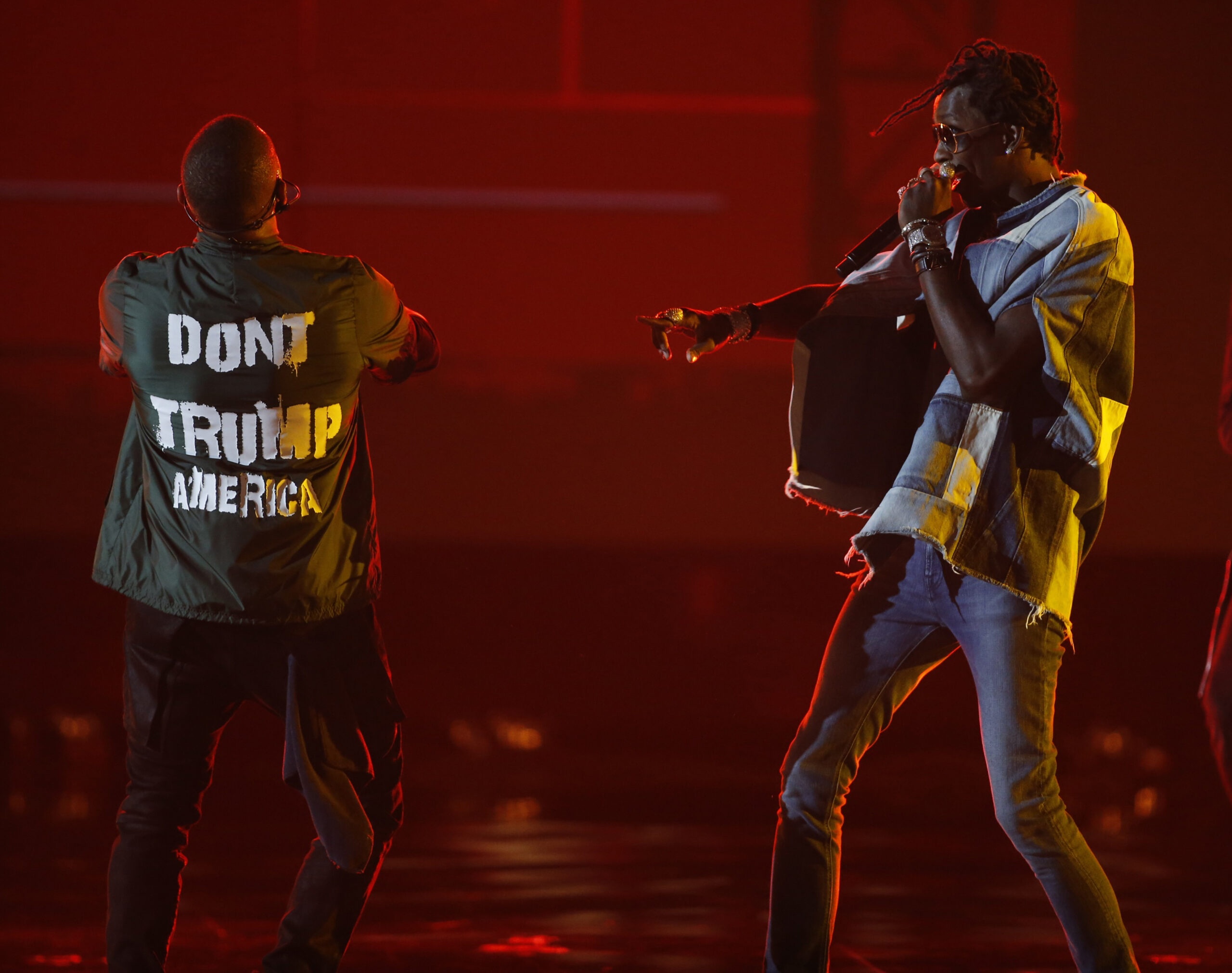 Young Thug performs "No Limit" with Usher at the 2016 BET Awards in Los Angeles