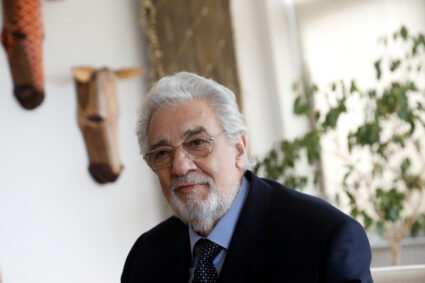 Opera singer Placido Domingo sits during an event at the Manhattan School of Music in New York, U.S., May 11, 2018. Photo by: Shannon Stapleton/File Photo/Reuters