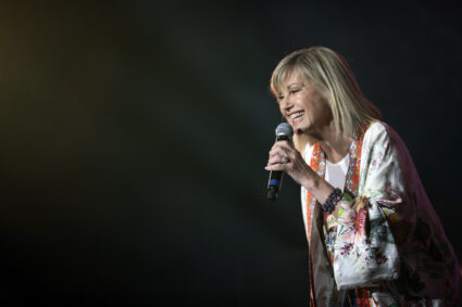 Olivia Newton-John performs during Fire Fight Australia at ANZ Stadium on February 16, 2020 in Sydney, Australia. Photo by Cole Bennetts/Getty Images