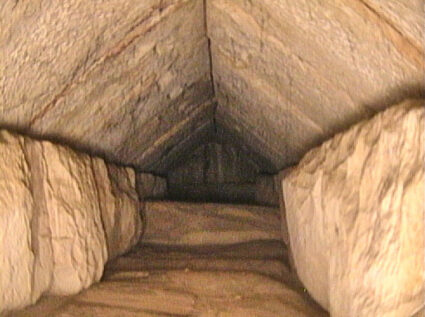 A hidden corridor inside the Great Pyramid of Giza that was discovered by researches from the the Scan Pyramids project by...