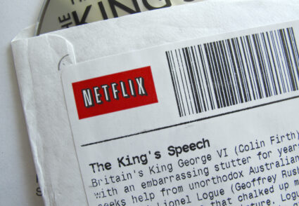 A Netflix disk envelope is displayed in Encinitas