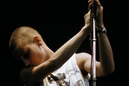 Photo of Sinead O'Connor in the Netherlands on Jan. 1, 1989. Photo by Michel Linssen/Redferns via Getty Images