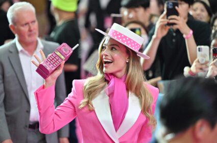 Australian actress Margot Robbie meets fans during a pink carpet event to promote her new film "Barbie" in Seoul on July 2, 2023. Photo by Jung Yeon-je AFP via Getty Images