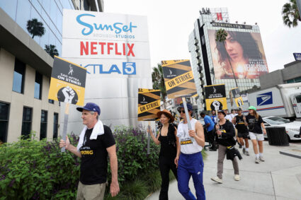 FILE PHOTO: SAG-AFTRA actors and WGA writers strike in Los Angeles