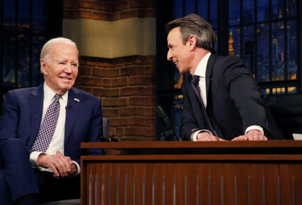 U.S. President Joe Biden sits for interview on NBC's "Late Night With Seth Meyers" in New York City
