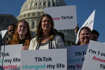 Demonstration against crackdown legislation on TikTok on Capitol Hill
