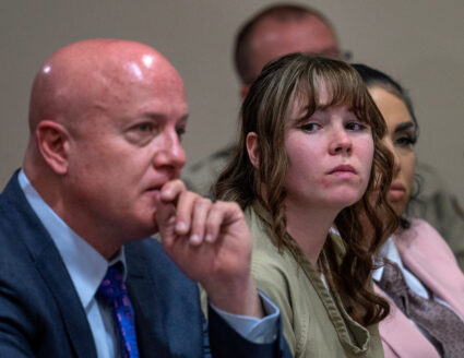 Hannah Gutierrez-Reed, the former armorer at the movie Rust, attends her sentencing hearing at First District Court, in Sa...
